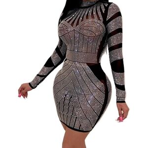 Elegant Black and Silver Women's Dress